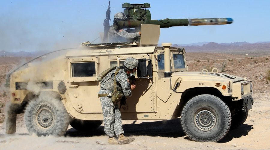 The infantrymen of D Company, 1-158 infantry Regiment, Bushmasters conduct a live fire exercise of the Tube launched, Optically tracked, wire guided missile system on the Yuma Proving Grounds in south western Arizona June 16. D Company, the heavy weapons company of the battalion, fired both a day and night iteration to better familiarize gunners with the TOW missile weapons platform. The Bushmasters ended their training with over a 95 hit percentage. (U.S. Army National Guard photo by Sgt. Adrian Borunda/Released)