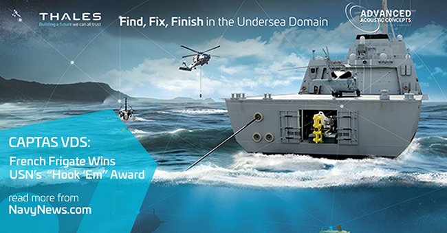 CAPTAS VDS: French Frigate Wins US Navy "Hook 'Em" Award