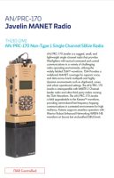 AN/PRC-170 Javelin Information Sheet